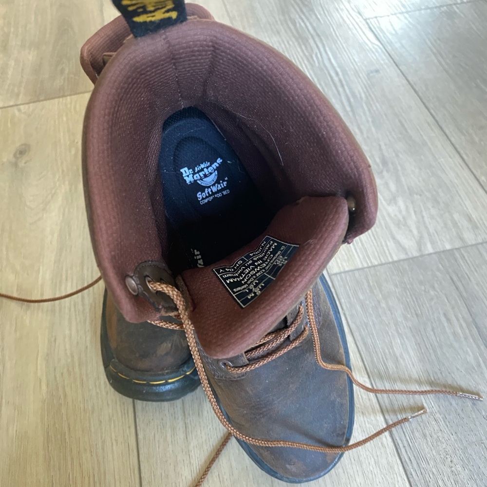 M6/W7 Dr. Marten crewson crazy horse leather everyday boots, dark brown - Picture 6 of 8